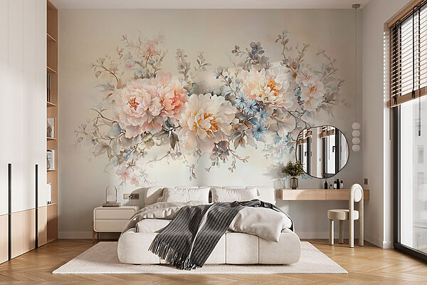 Pintura de flores sobre una superficie blanca Pintura de flores sobre una superficie blanca