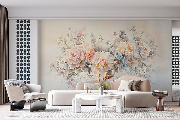 Pintura de flores sobre una superficie blanca Pintura de flores sobre una superficie blanca