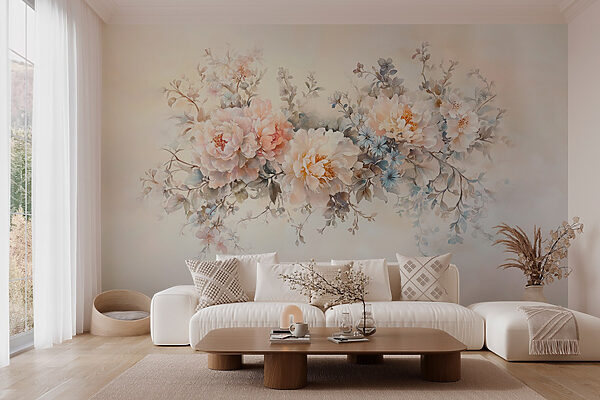 Pintura de flores sobre una superficie blanca Pintura de flores sobre una superficie blanca