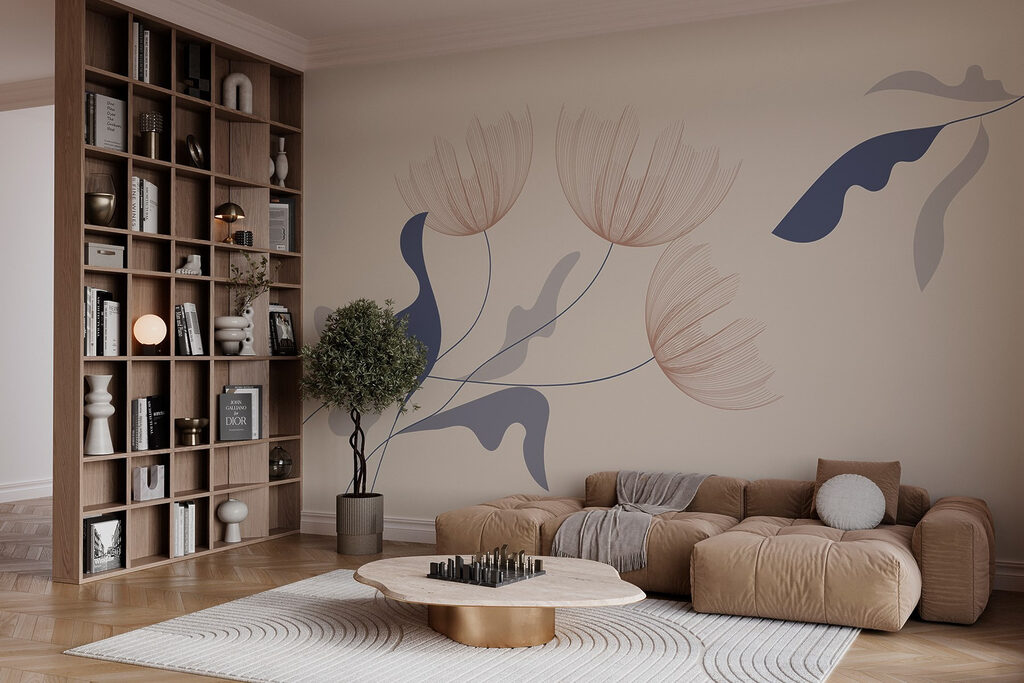 Delicate floral design in soft tones