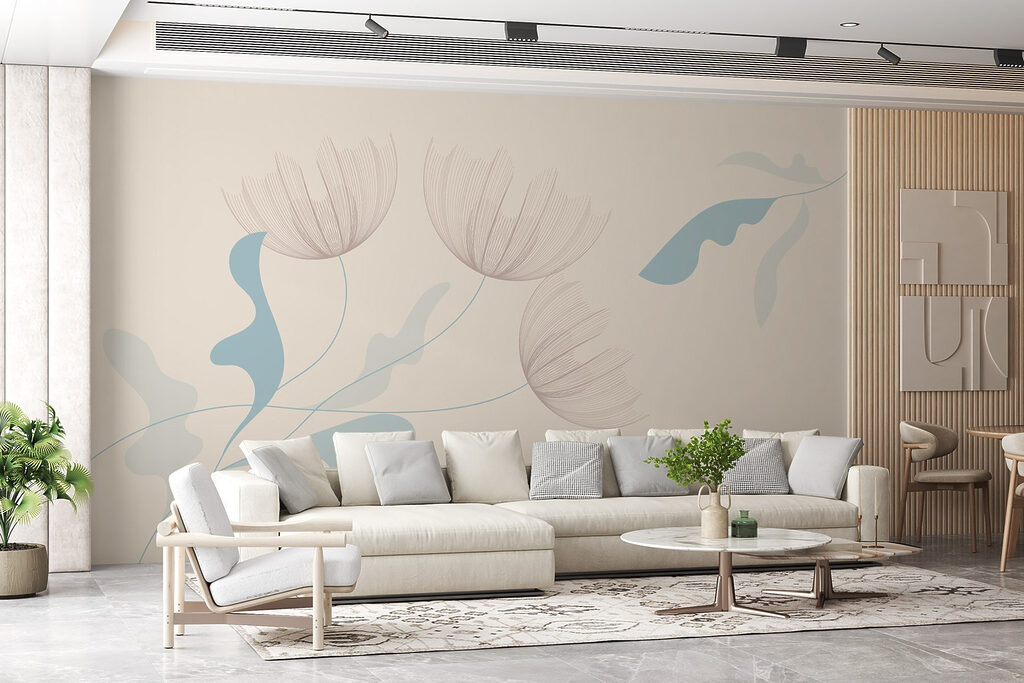 Drawing of flowers and leaves