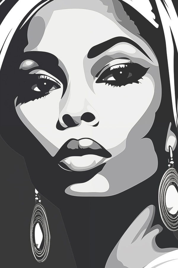 Woman with large earrings Woman with large earrings