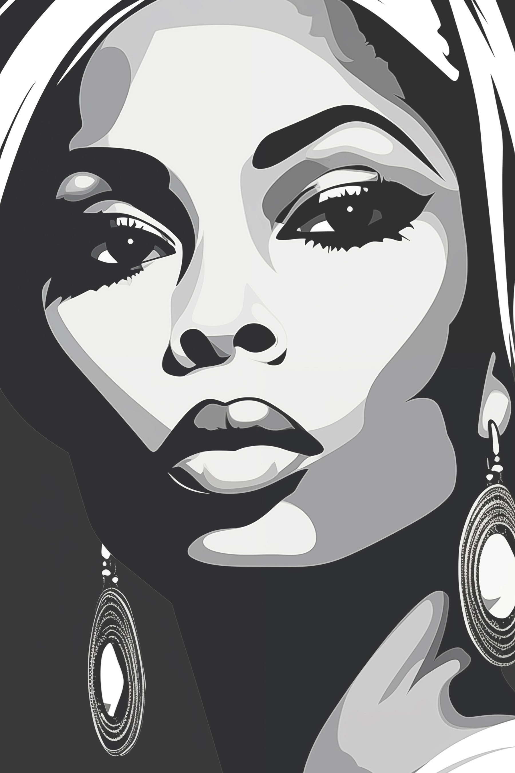 Woman with large earrings Woman with large earrings