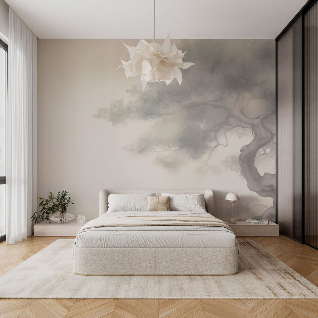 Tree with a rock in the background Tree with a rock in the background