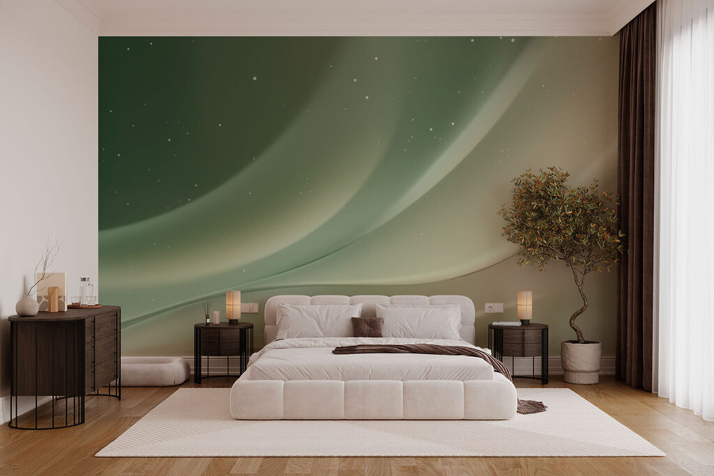 White and green background