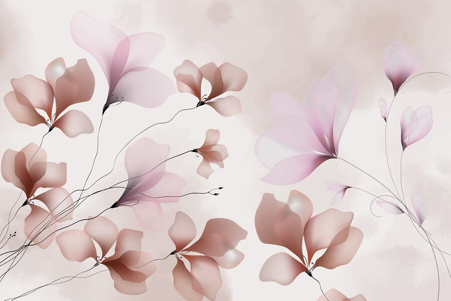 Delicadas flores en suaves tonos pastel
