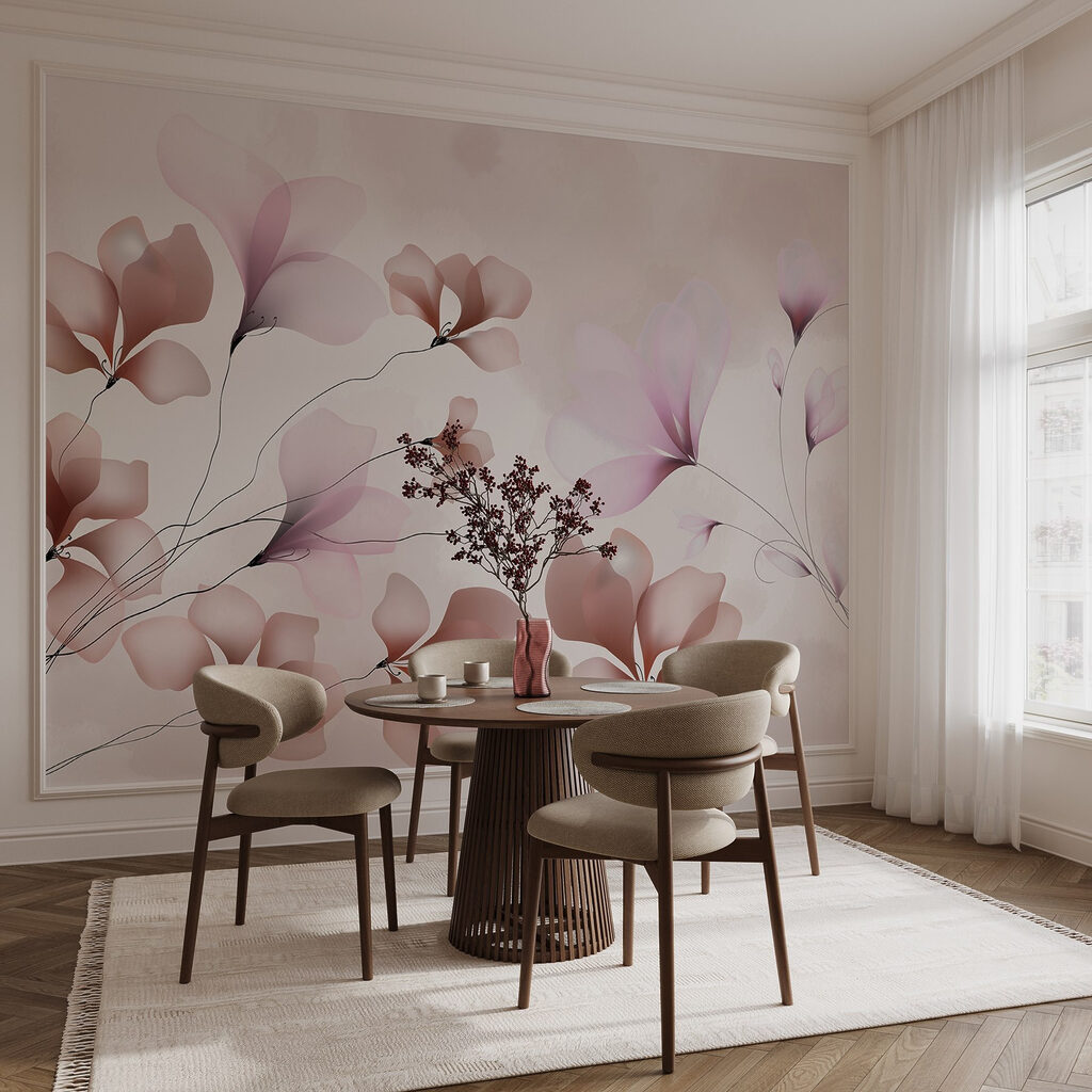 Delicate blooms in soft pastel tones