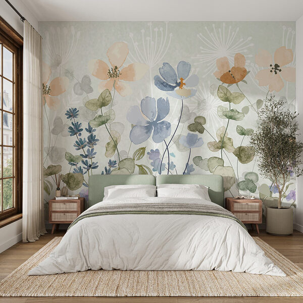 Painting of flowers and leaves