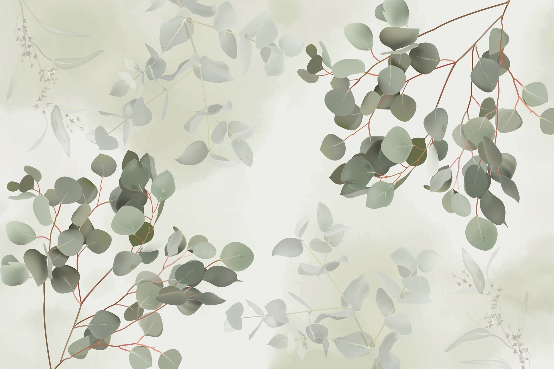 Soft greenery against a gentle backdrop