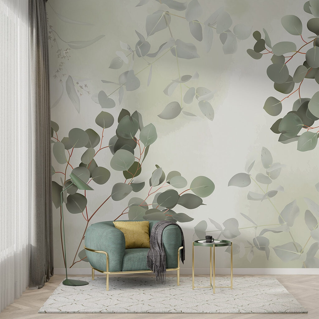 Soft greenery against a gentle backdrop