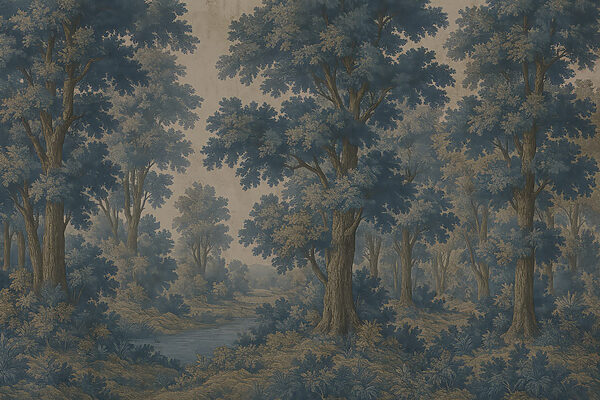 Pintura de árboles y un río Pintura de árboles y un río