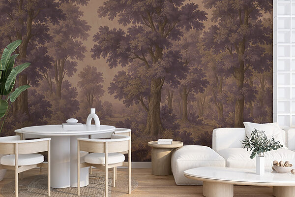Painting of trees and a river