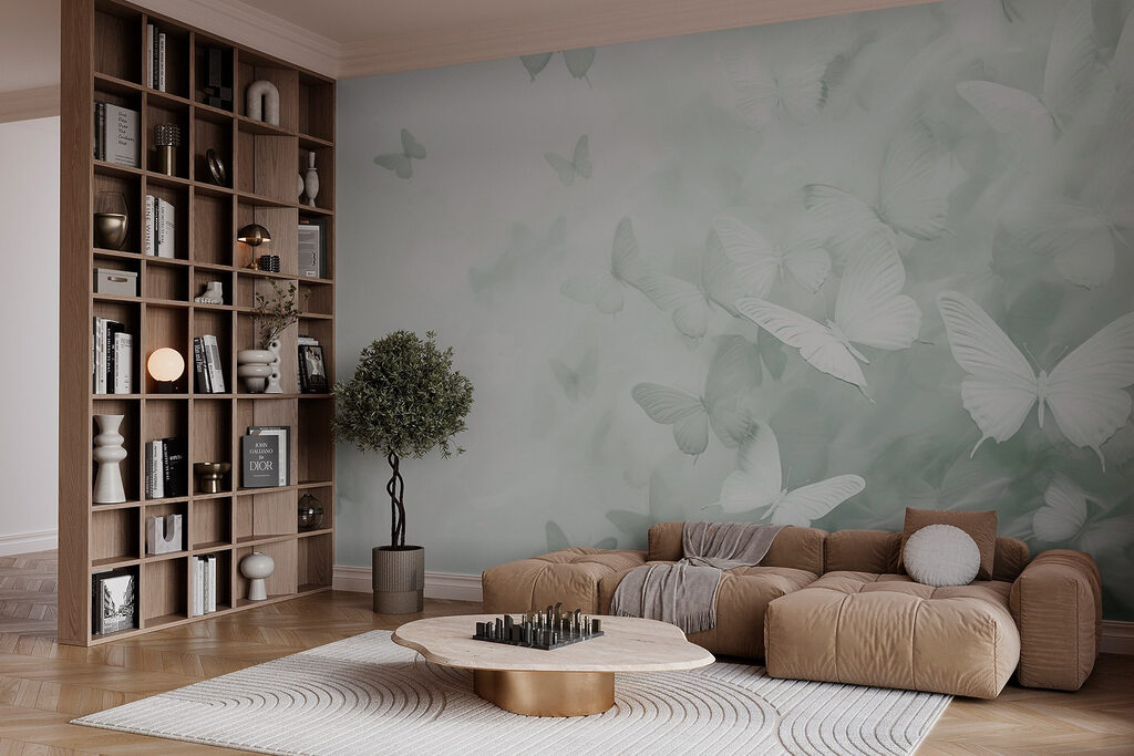 Group of butterflies flying