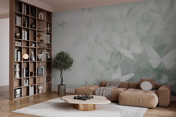Group of butterflies flying