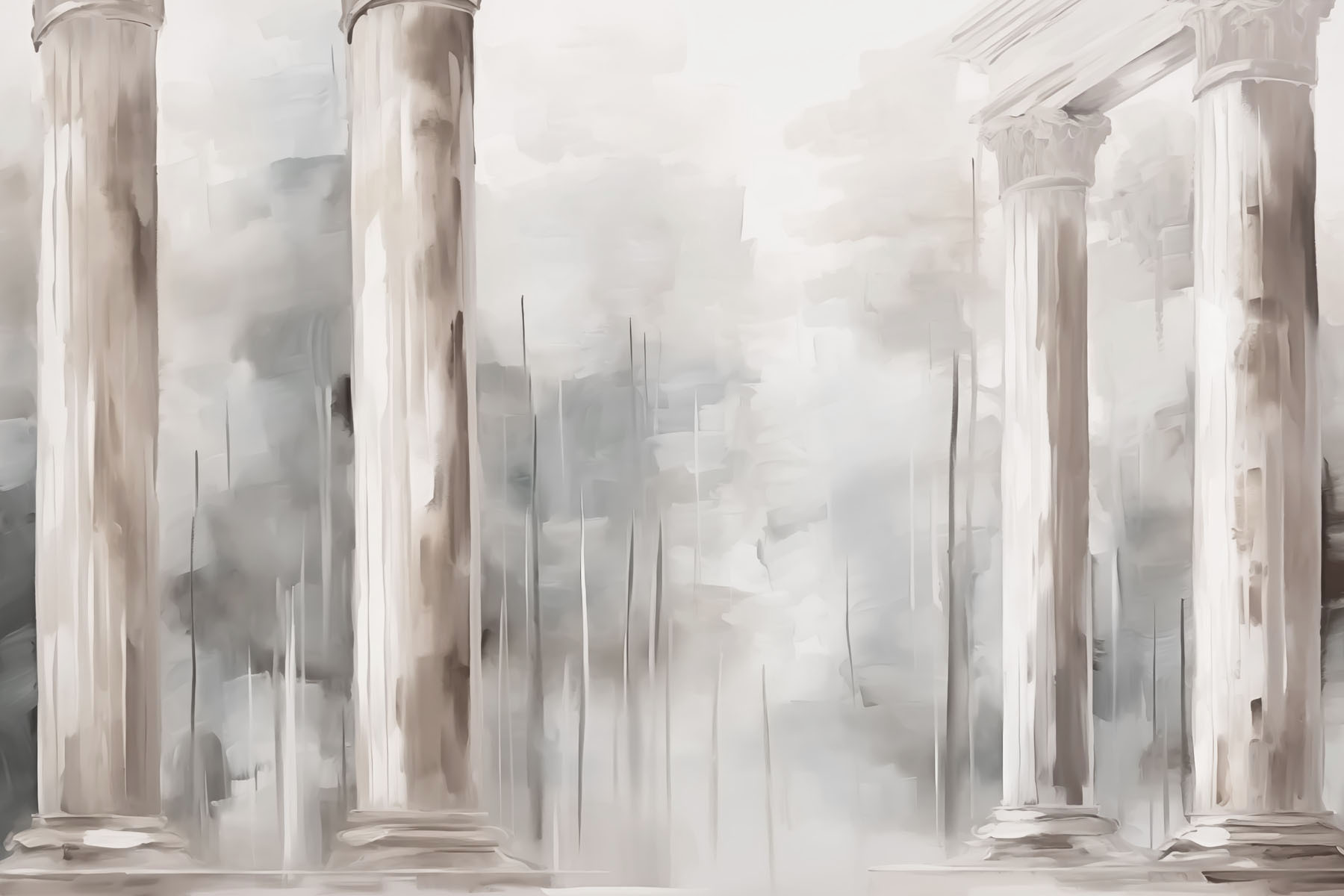 Painting of a building with columns Painting of a building with columns