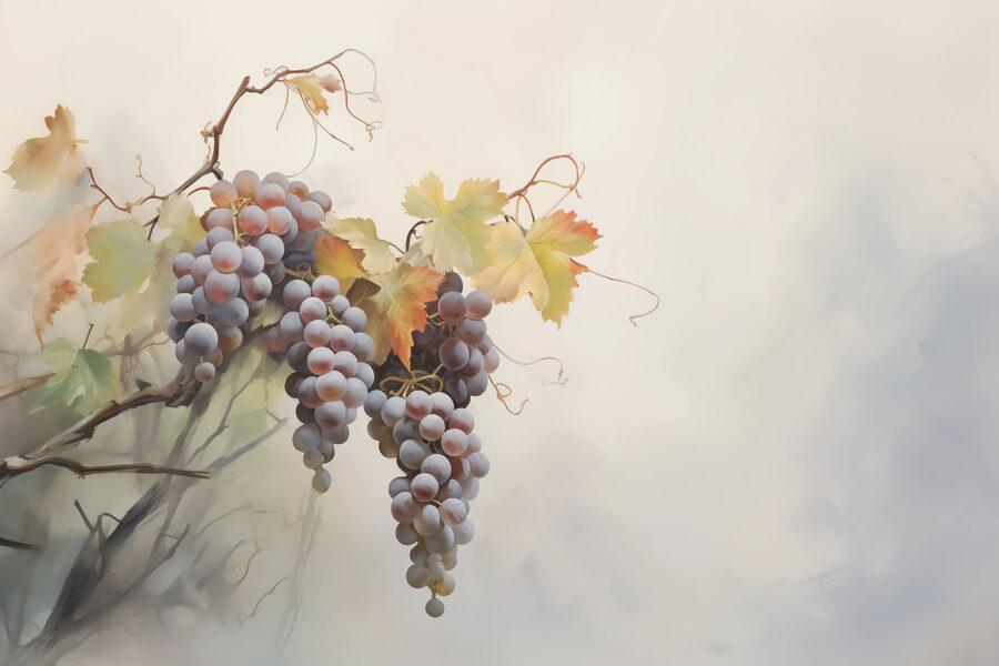 Racimo de uvas en una parra