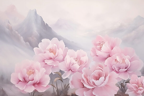 Pintura de flores rosas Pintura de flores rosas