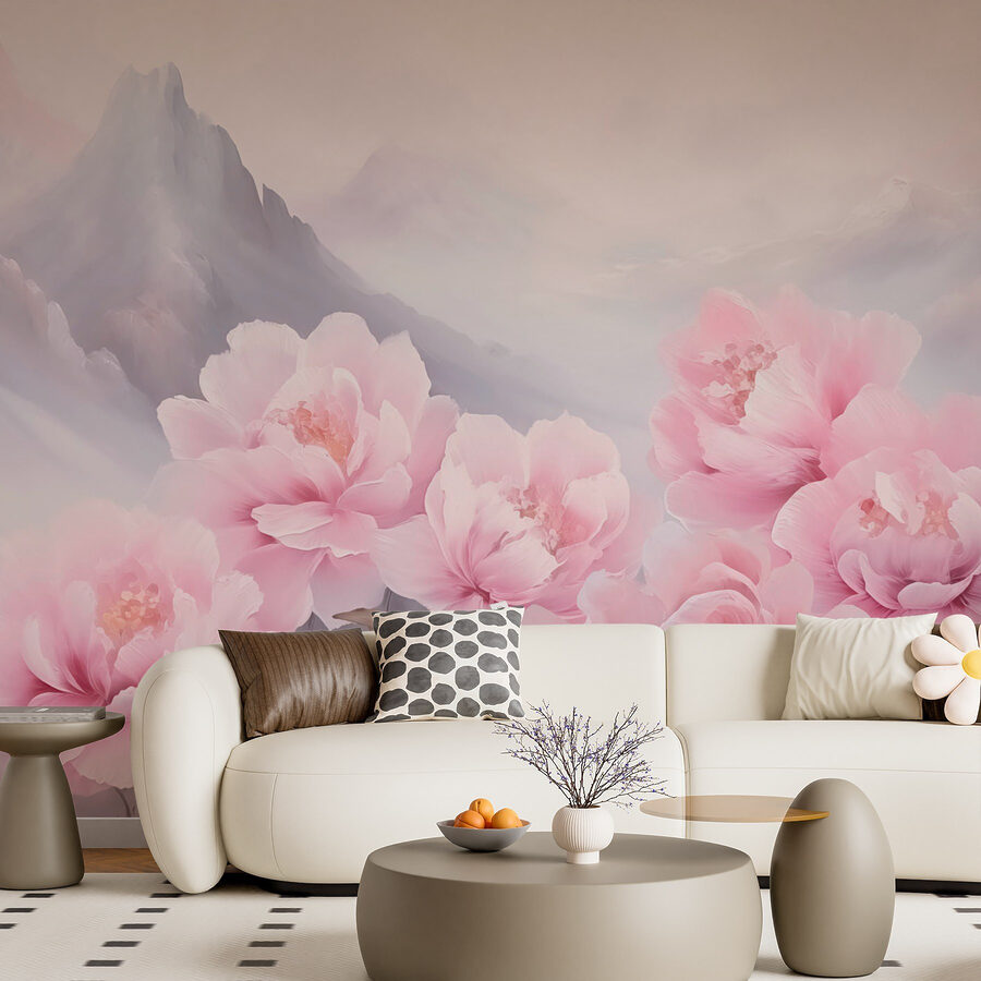 Pintura de flores rosas