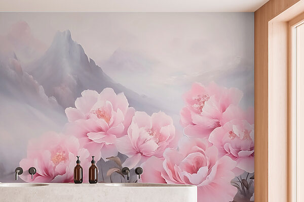 Pintura de flores rosas Pintura de flores rosas