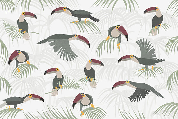 Patrón de aves y plantas Patrón de aves y plantas