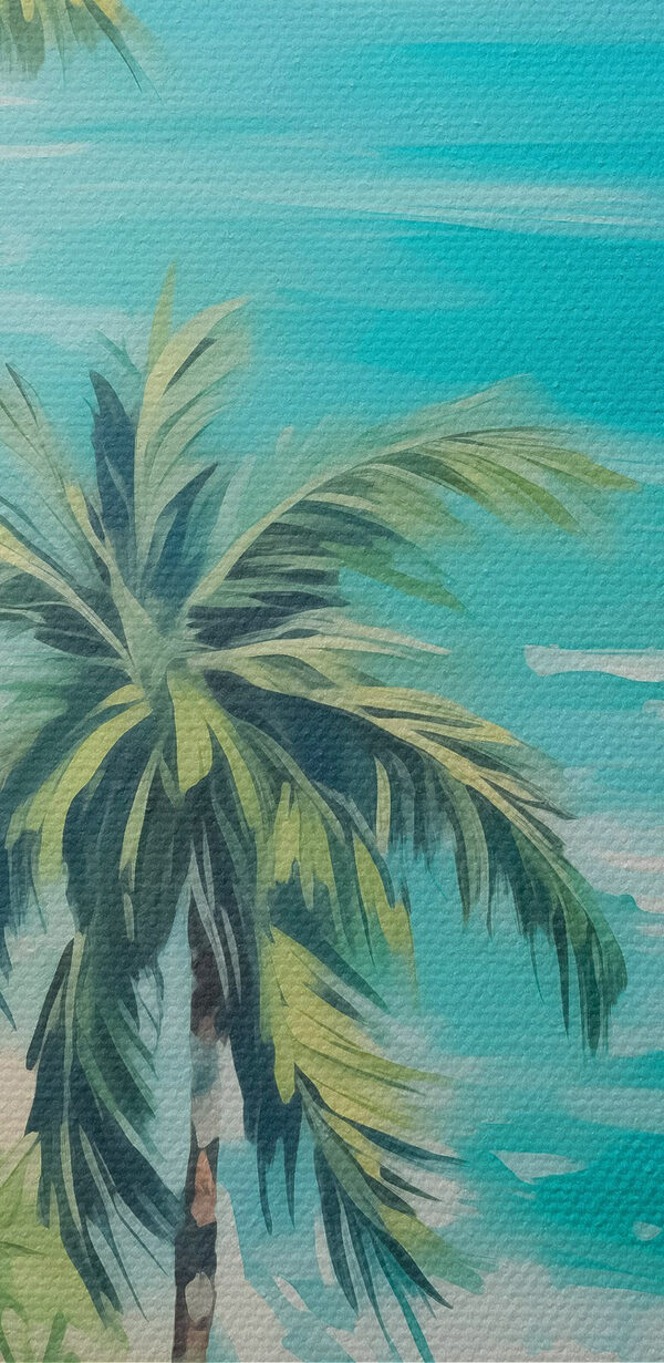 Beach with palm trees and blue water Beach with palm trees and blue water