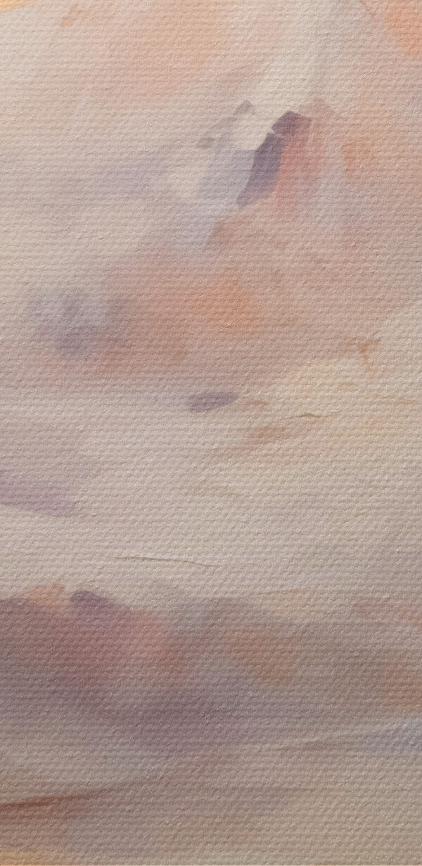 Painting of a snowy mountain range Painting of a snowy mountain range