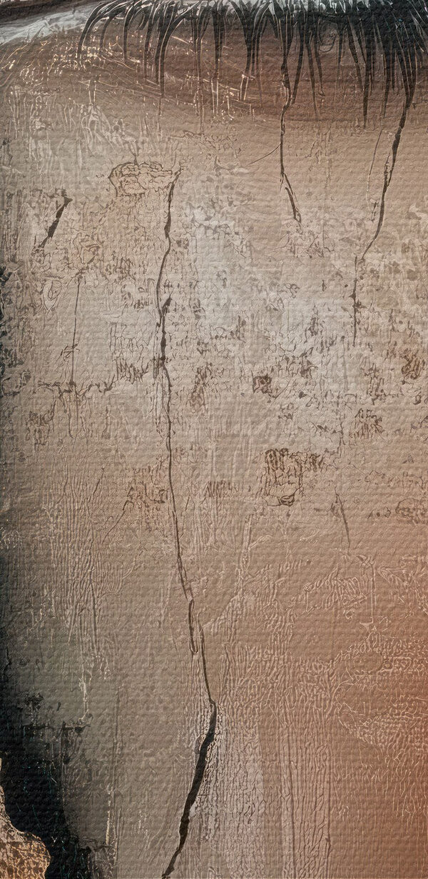 Woman's face with a cracked wall Woman's face with a cracked wall
