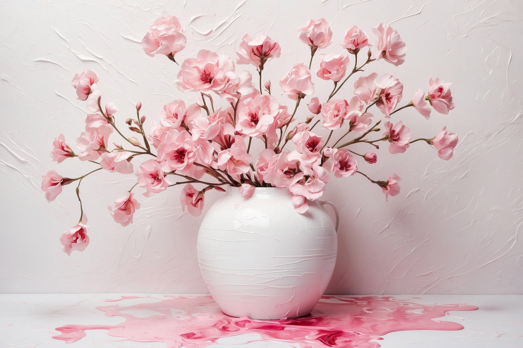 Vase with pink flowers Vase with pink flowers