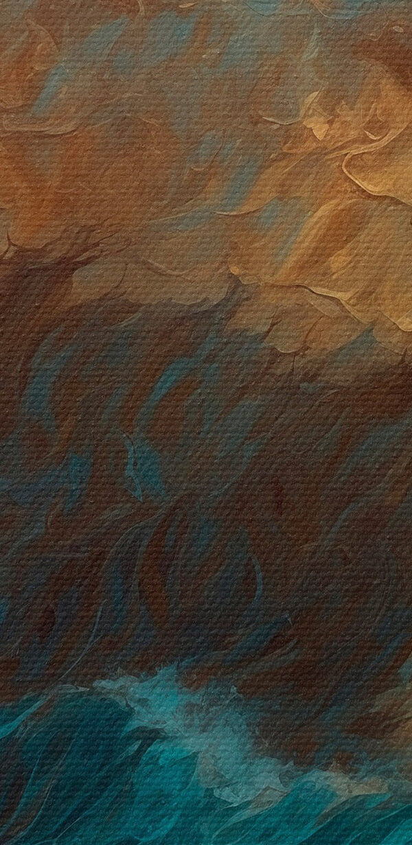 Painting of waves crashing into the ocean