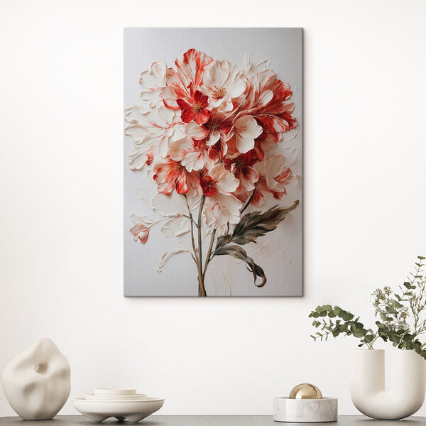 Cuadros Pintura de flores sobre una superficie blanca
