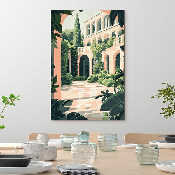Cuadros Edificio con balcón y plantas