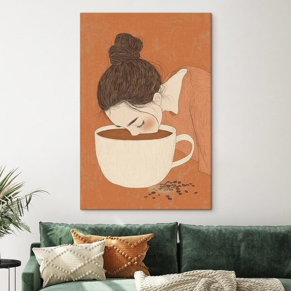 Cuadros Mujer bebiendo de una taza