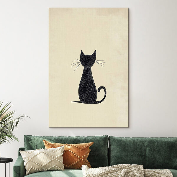 Cuadros Gato negro con bigotes