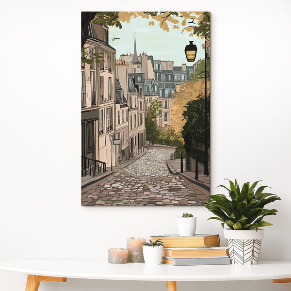 Cuadros Cuadros Calle con edificios y una farola (SKU: s44165)