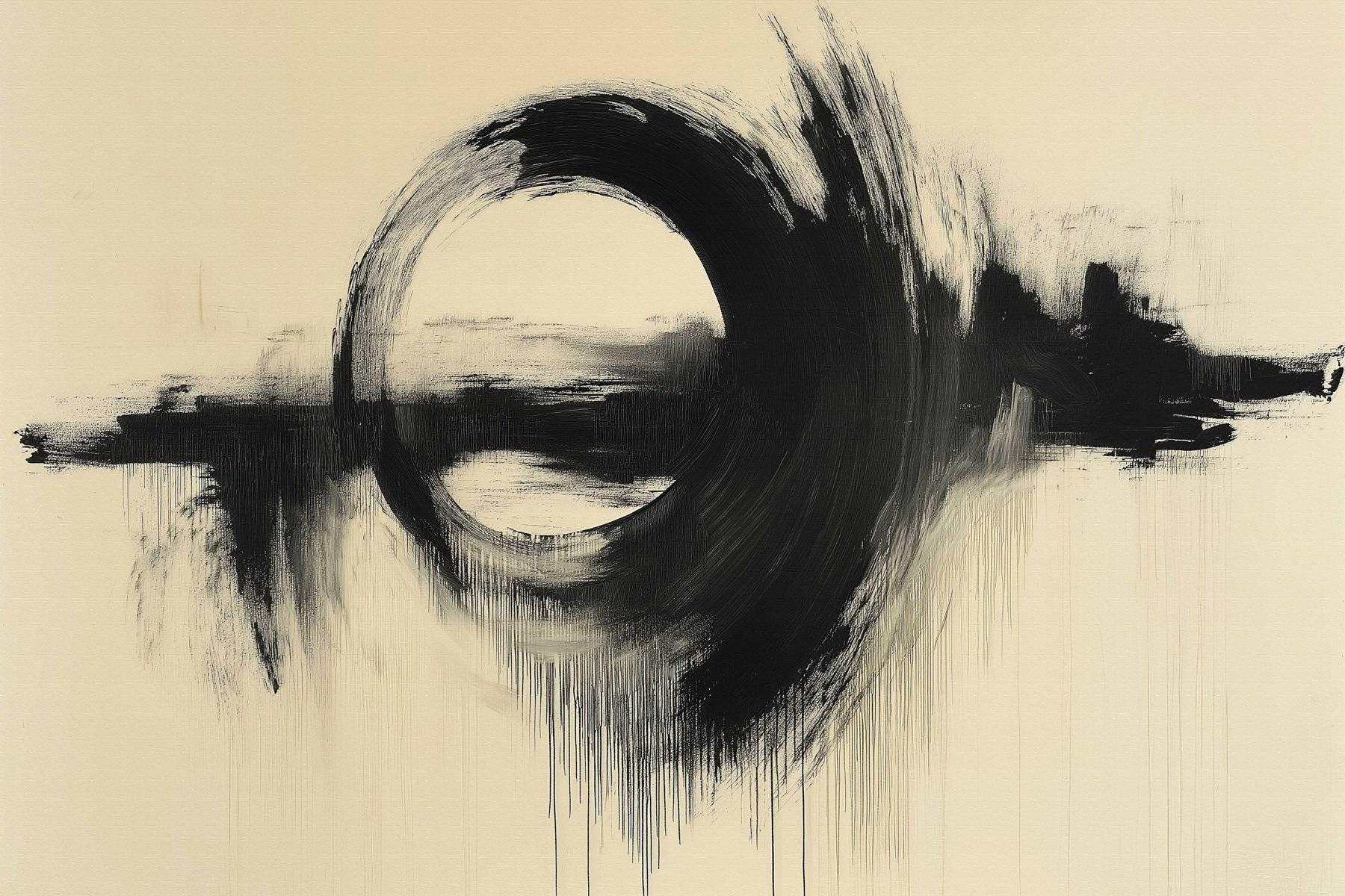 Black circle with white background