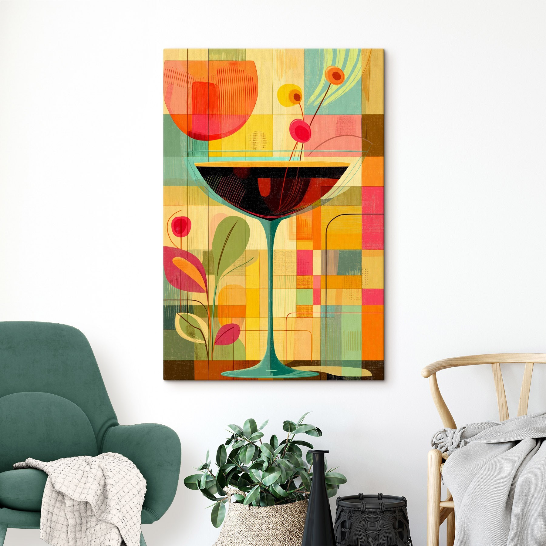 Colorful art of a martini glass Colorful art of a martini glass