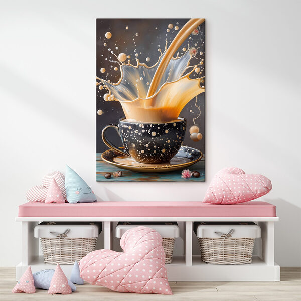 Cuadros Un chorrito de líquido en una taza