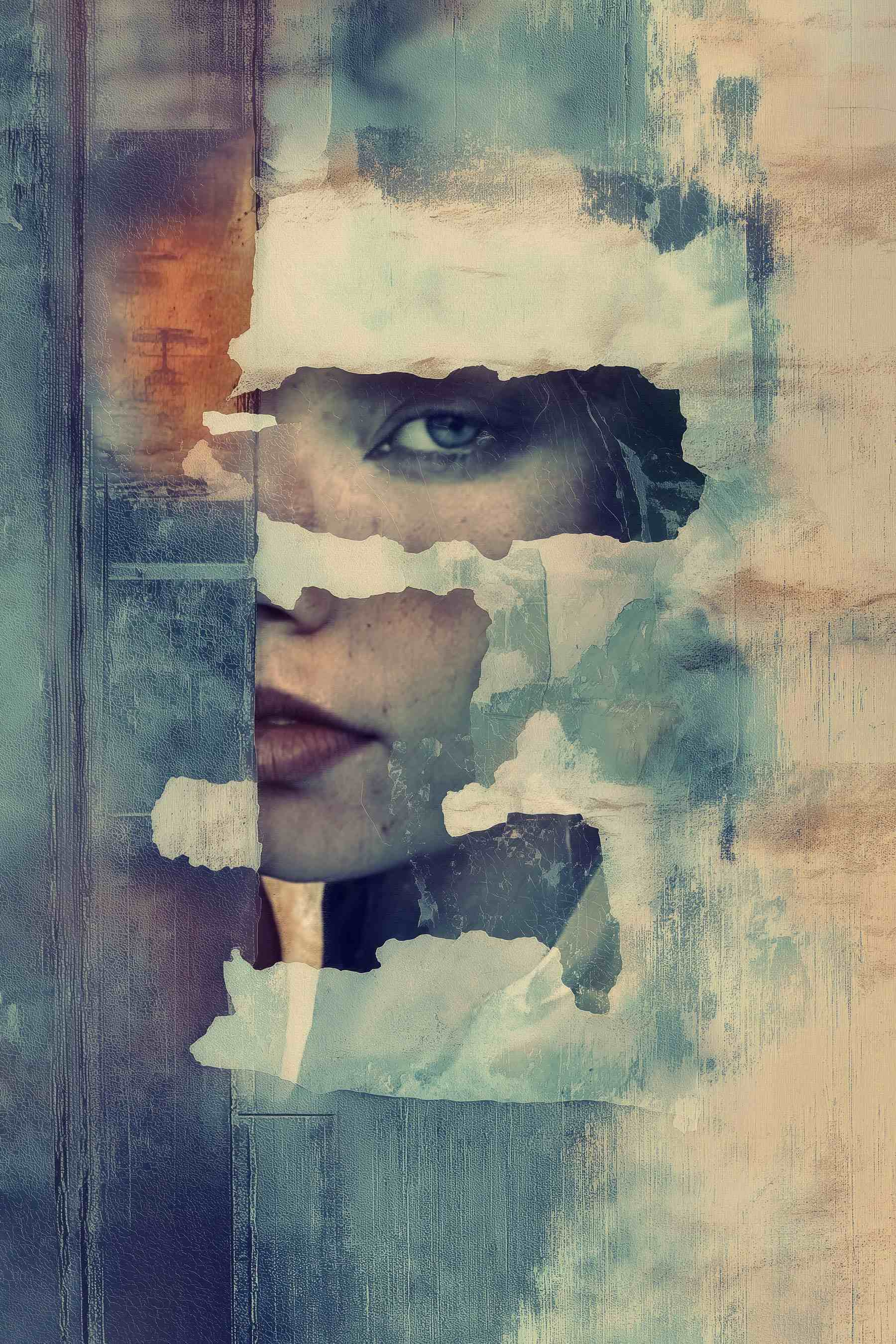 Woman's face through a window Woman's face through a window