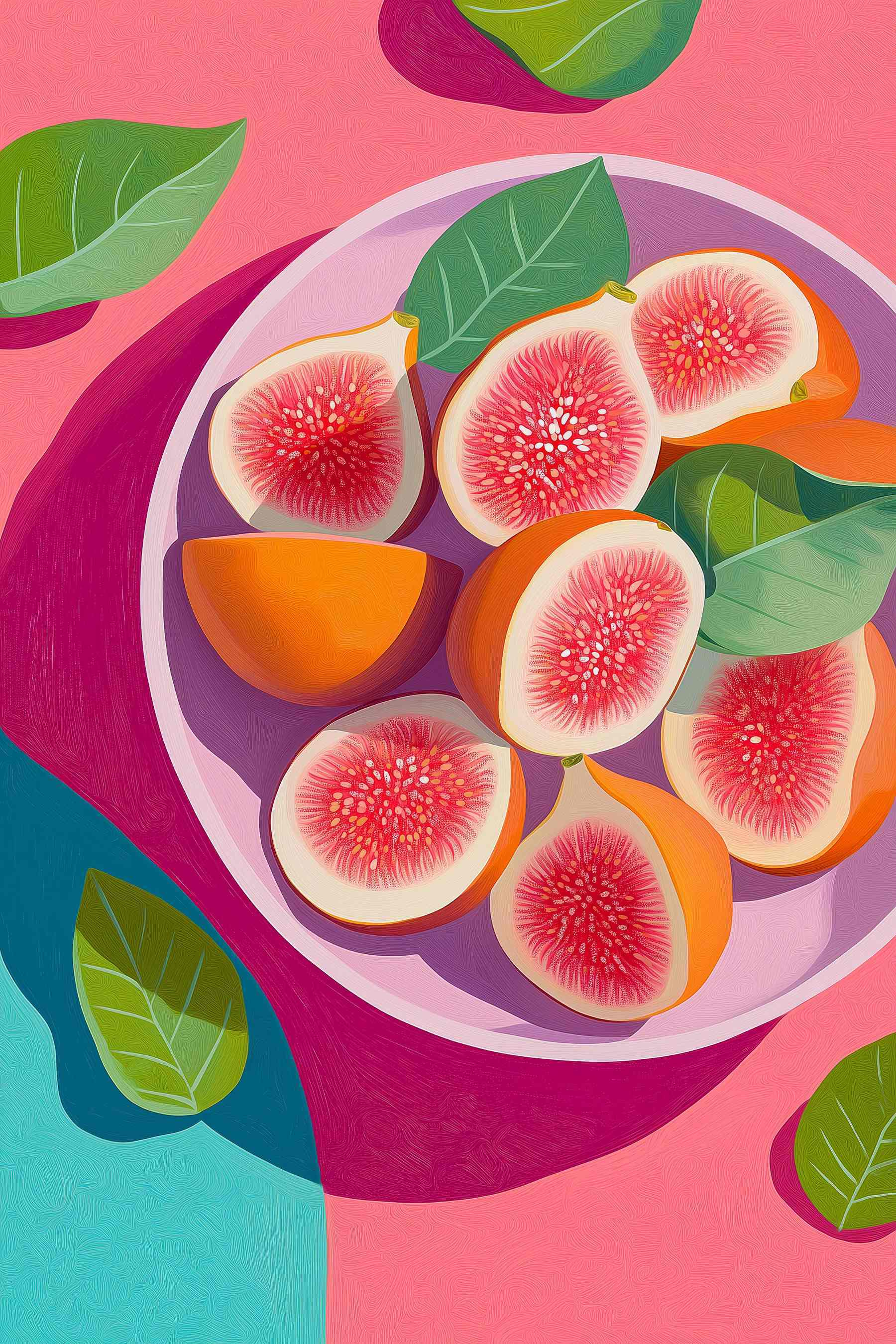 Bowl of fruit with leaves Bowl of fruit with leaves