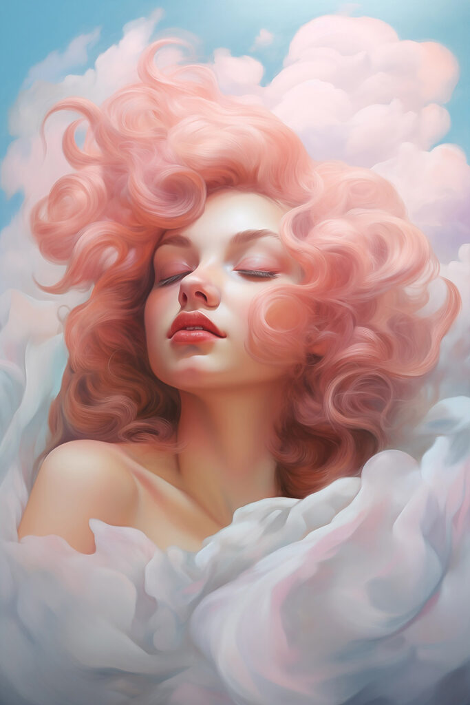 Woman with pink hair Woman with pink hair