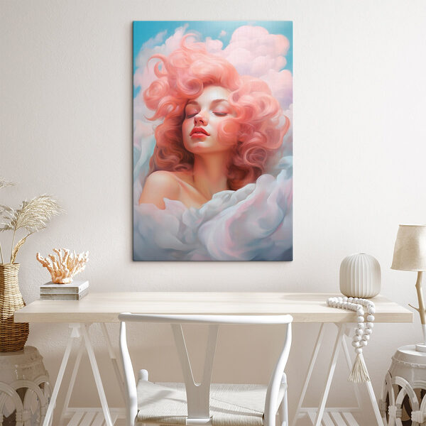 Cuadros Mujer con el pelo rosa