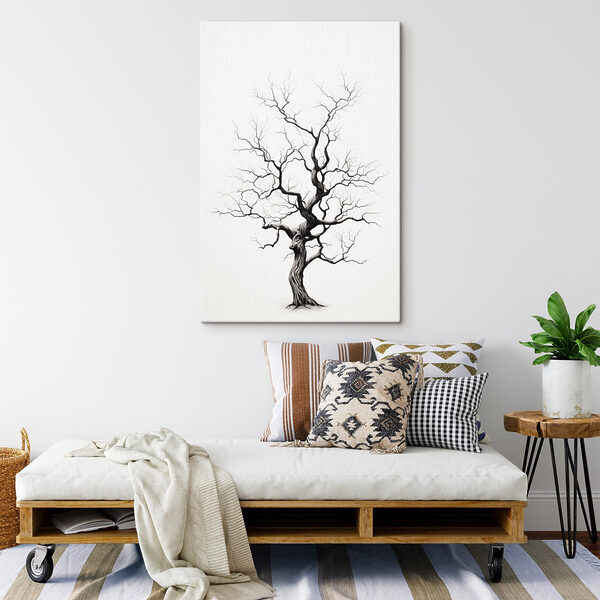 Cuadros Dibujo en blanco y negro de un árbol