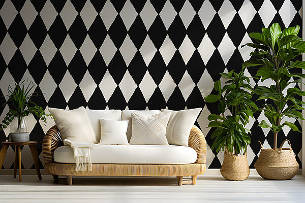 Diseño de rombos en blanco y negro Diseño de rombos en blanco y negro