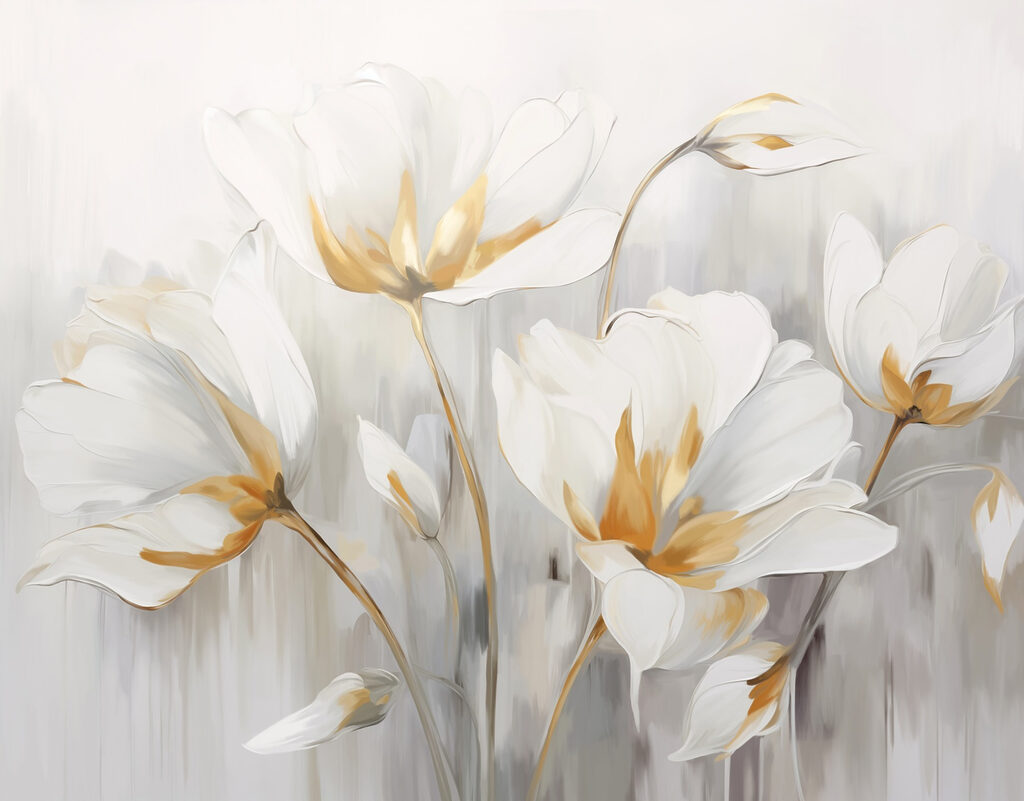 Pintura de flores blancas Pintura de flores blancas