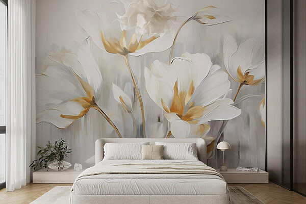 Pintura de flores blancas Pintura de flores blancas
