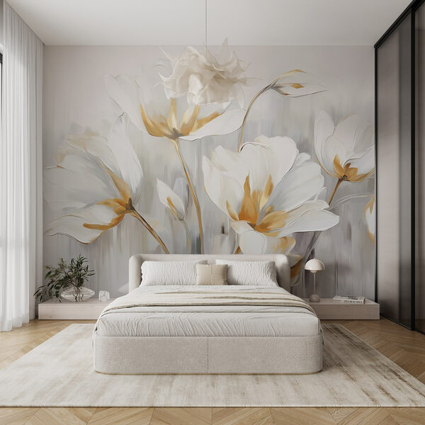 Pintura de flores blancas Pintura de flores blancas