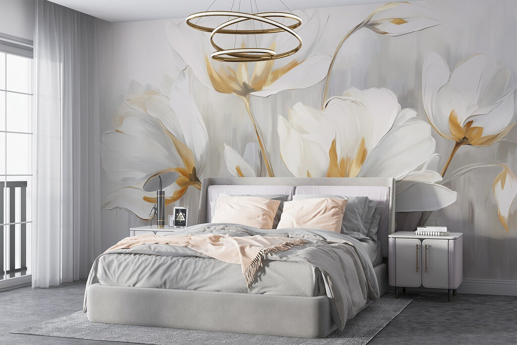 Painting of white flowers