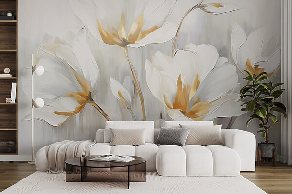 Pintura de flores blancas Pintura de flores blancas