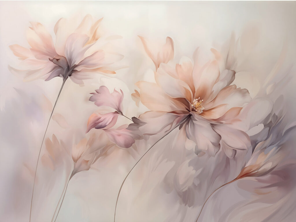 Pintura de flores sobre fondo blanco Pintura de flores sobre fondo blanco