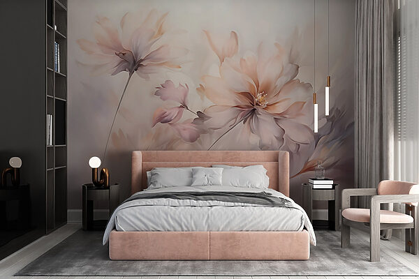 Pintura de flores sobre fondo blanco Pintura de flores sobre fondo blanco